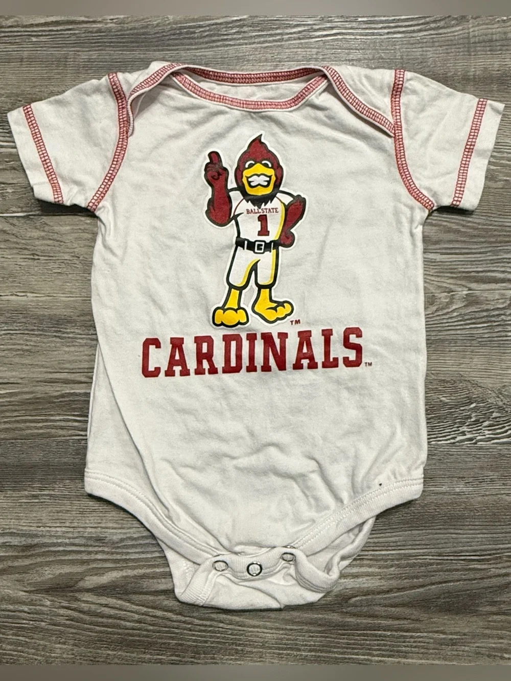 Ball State Cardinals Baby Bodysuit Set 3-6M 4 Pack College Football